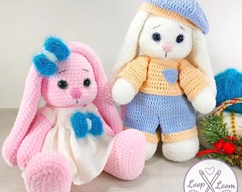 Bunny Crochet Pattern PDF: Amigurumi Woodland Animal Plush, Cute Rabbit Toy, Digital Download