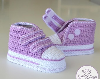 Crochet Pattern Baby Sneakers | High Top Booties with Straps (PDF)