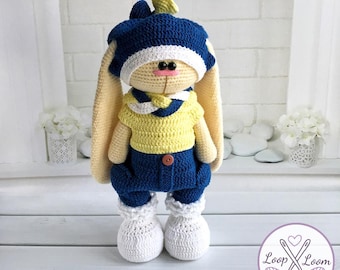 Crochet Bunny Outfit Pattern: Doll Clothes for 32cm Rabbit (PDF Pattern