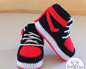 Crochet Pattern Baby Basketball Sneakers | High Top Booties (PDF Download)
