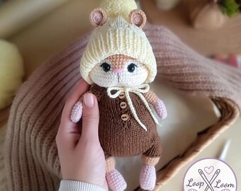 Crochet Hamster Pattern PDF, Amigurumi Plush Toy, Overalls and Hat Design (Digital Download)
