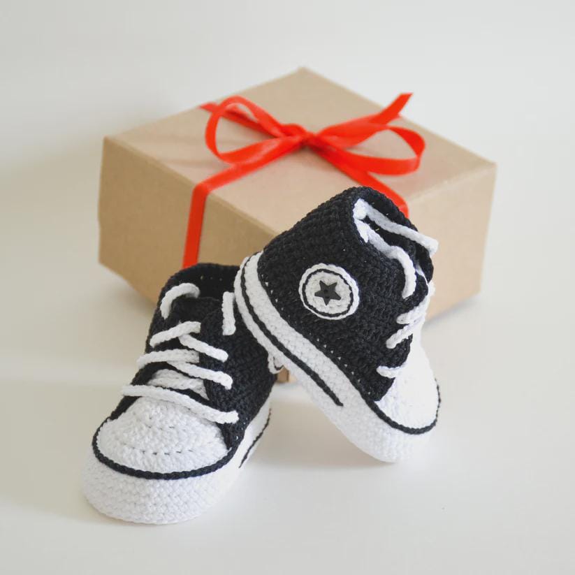 Crochet Pattern Baby High Top Sneakers | Newborn Booties (PDF Pattern ...