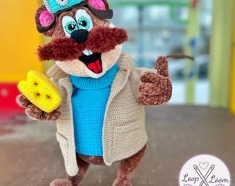 Cartoon Mustache Mouse Crochet Pattern (PDF), Amigurumi Cheese Toy Animal