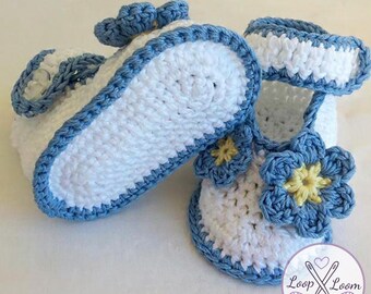 Baby Ballerina Booties Crochet Pattern | Flower Sandals PDF