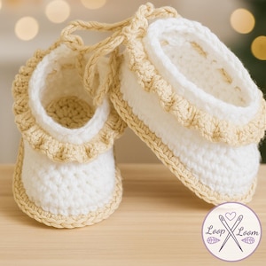 Ruffle Baby Booties Crochet Pattern | Easy Newborn Shoes (PDF)