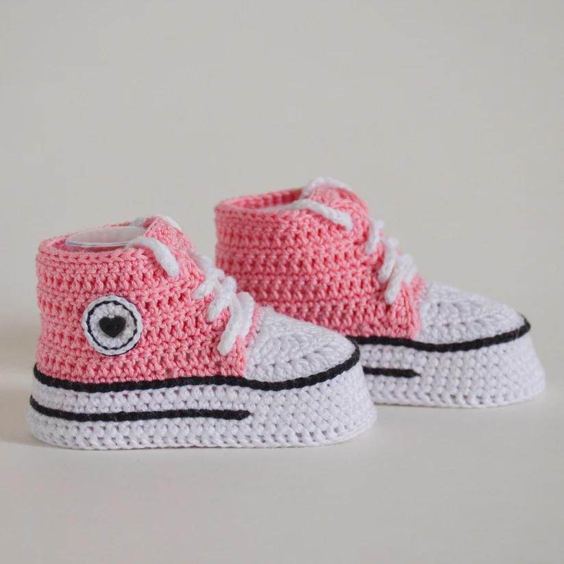 Crochet Pattern Baby High Top Sneakers | Newborn Booties (PDF Pattern ...