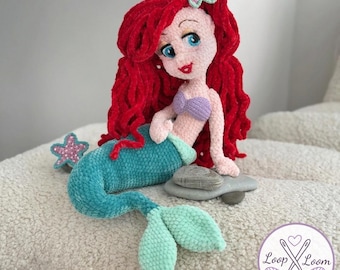 Crochet Mermaid Doll Pattern, Large Amigurumi Fantasy Plush Toy (PDF Digital Download)