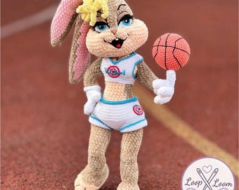Basketball Bunny Crochet Pattern | Amigurumi Sports Mascot PDF | Bunny Player Doll
