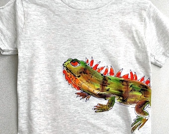 Iguana Wrap Kids and Toddlers handpainted Tshirt