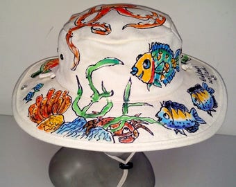 Octopus Reef Scene Outback Hat for Men