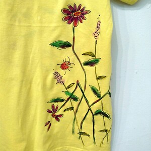 Wildflower Garden handpainted on short sleeved Tshirt for Women and Plus Sizes image 3