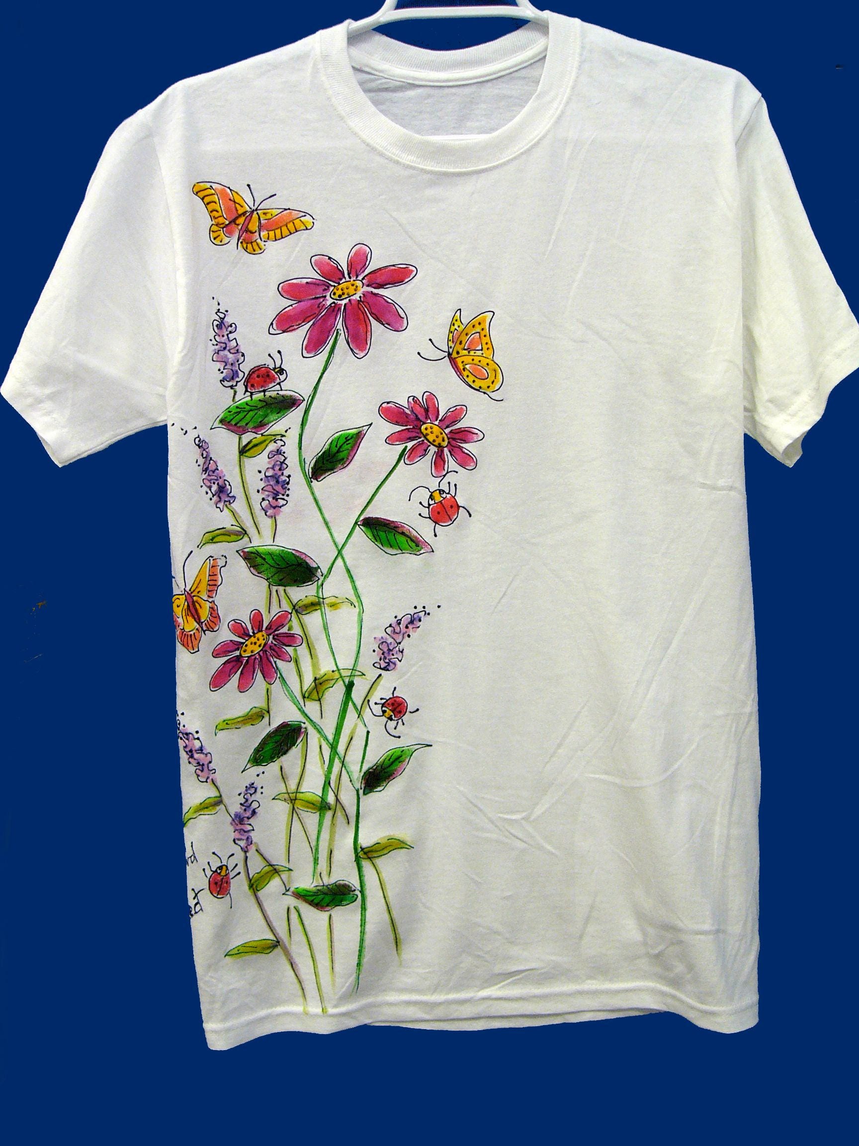 Wildflower Garden hand painted Woman's t-shirt