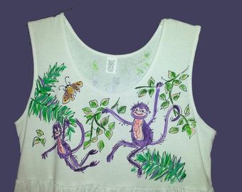 Purple Monkeys Dress with Pockets for Women