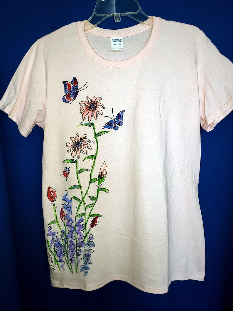 Wildflowers Tshirt for Women and Plus Sizes Handpainted Etsy
