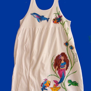 Hand Painted Mermaid Empire Dress for Girls image 1