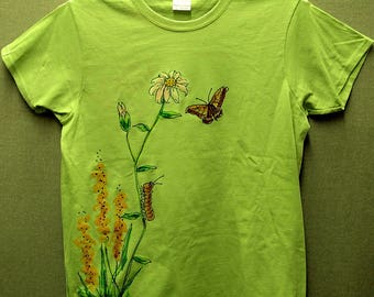 Wildflower Tshirt for Women and Plus Sizes Handpainted