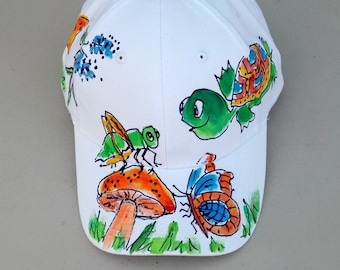 Turtle and Cricket Baseball Cap Hand Painted - Etsy