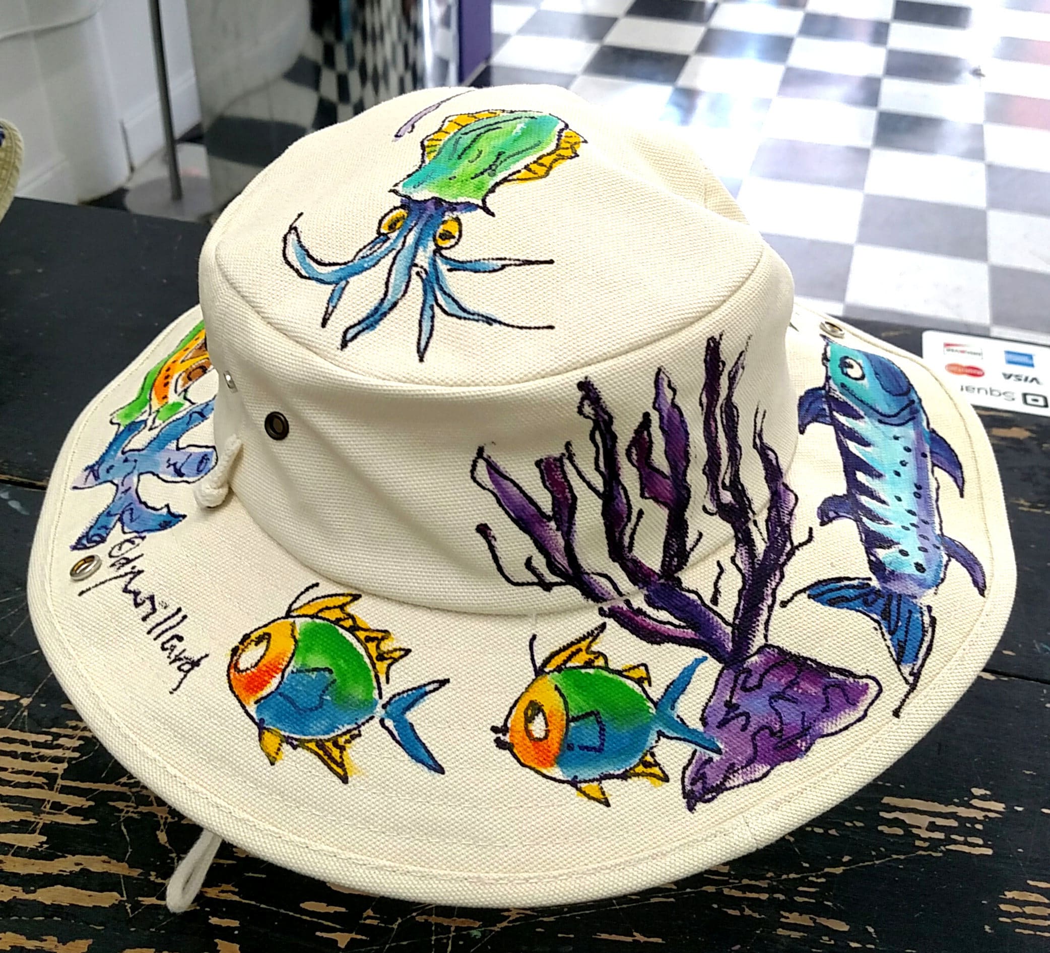 String Ray Hat Stingray Outback Hat Hand Painted for Men and Women - Etsy