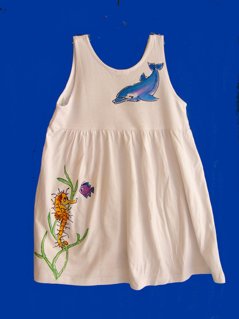 Hand Painted Mermaid Empire Dress for Girls image 2