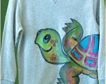 Turtle Wrap T Shirt Handpainted for kids and adults