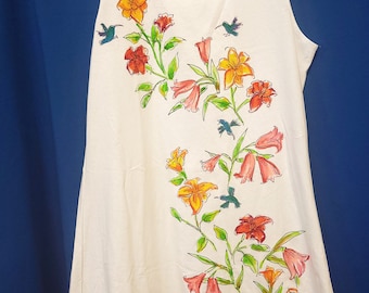 Lilies and Lilies Sleeveless Playdress handpainted size 2X