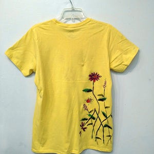 Wildflower Garden handpainted on short sleeved Tshirt for Women and Plus Sizes image 2