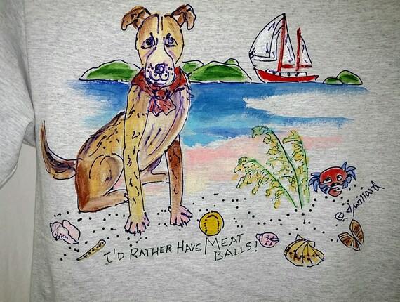 Dog at the Beach Handpainted T-shirt for Adults and Kids | Etsy