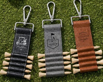 Custom Golf Tee Holder, Golf Bag Accessory, Dad Golf Organizer, Named Golf Gift for Men, Fathers day gift