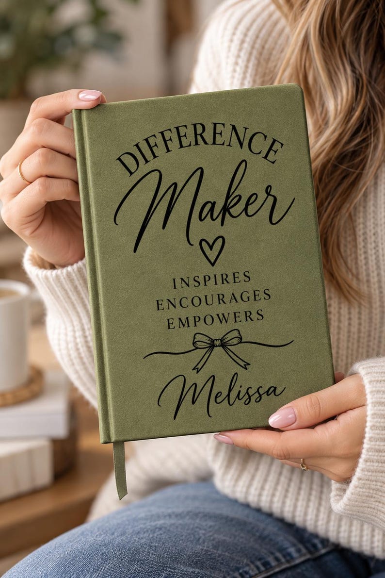 Small Notebook Name Personalized Difference Maker Journal, Teacher Appreciation Gift ...