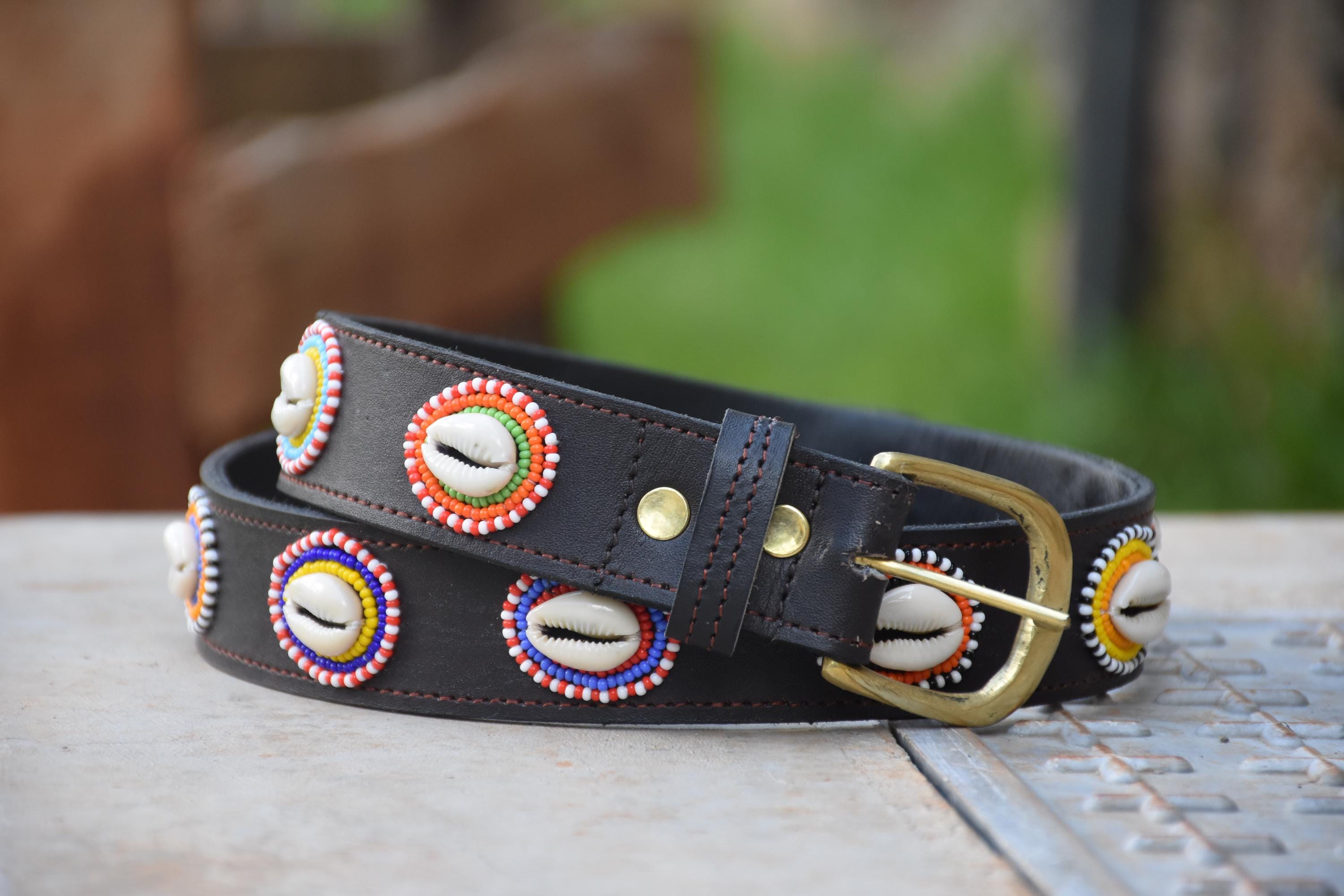 Cowrie Leather Belt - Etsy display picture 3
