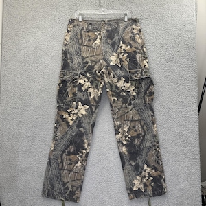 Pantalones cargo vintage de camuflaje Mossy Oak, estilo grunge/gorpcore, talla mediana x 32 para hombre. imagen 1