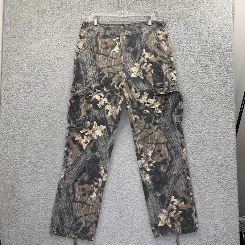 Pantalones cargo vintage de camuflaje Mossy Oak, estilo grunge/gorpcore, talla mediana x 32 para hombre. imagen 1