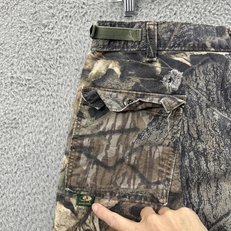 Pantalones cargo vintage de camuflaje Mossy Oak, estilo grunge/gorpcore, talla mediana x 32 para hombre. imagen 4