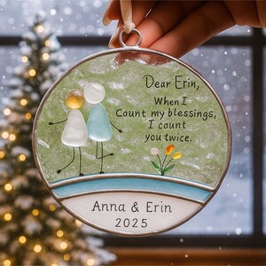 Adorno de vidrio marino personalizado: regalo de amistad hecho a mano.