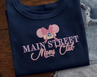 Main Street Mom Club geborduurde tanktop, Disney Mom Shirt, outfit voor familie-uitje Magic Kingdom, Disney World T-shirt