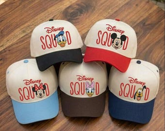 Custom Disney Family Squad Hat, Matching Disney Characters Cap, Disneyland Family Vacation Outfit Hat