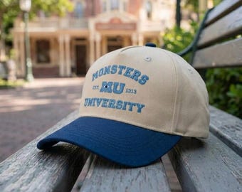 Vintage Monsters University Embroidered Hat, Pixar Monster Baseball Cap, Cute Retro Disney Outfit Hat