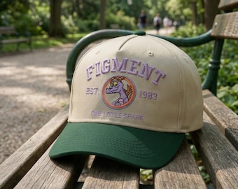 Gorro bordado de Figment de Disney, gorra One Little Spark Purple Dragon, atuendo de Epcot Disney World, regalo para fans de Figment