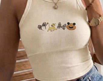 Animal Kingdom Lets Get Wild Tank Top, Safari Disney Park Shirt, Cute Jungle Vacation Outfit Tee