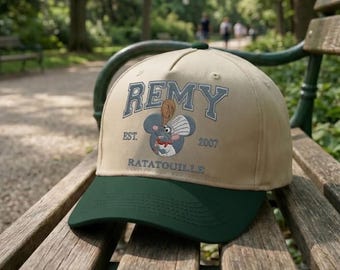 Remy Ratatouille broderad mössa, Pixar Mouse kockkeps, söt Disney Foodie semesteroutfit-hatt