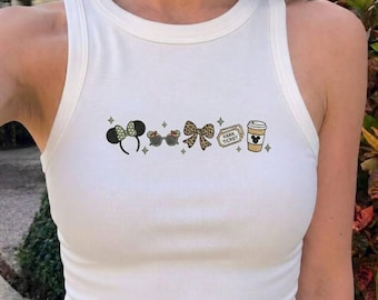 Animal Kingdom Embroidered Safari Tank Top, Mickey Minnie Leopard Ears Disney Girls Trip Shirt Outfit