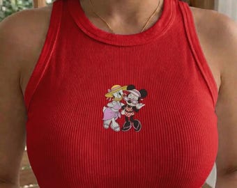 Disney Minnie Daisy Cruise Embroidered Tank Top, Bestie Matching Girls Trip Shirt, Cute Vacation Outfit Tee