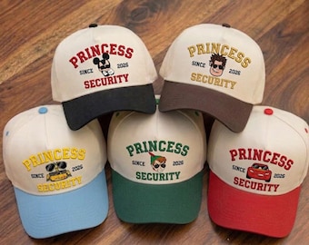 Disney Princess Security Embroidered Hat, Daddy Daughter Matching Cap, Cute Fathers Day Disney Gift Hat