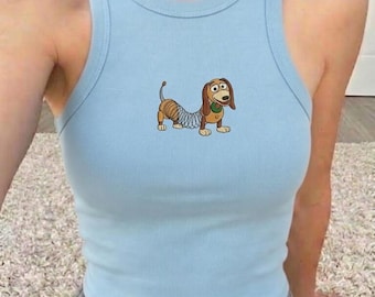 Embroidered Slinky Dog Tank Top, Toy Story Disney Shirt, Pixar Character Tank, Disneyland Outfit
