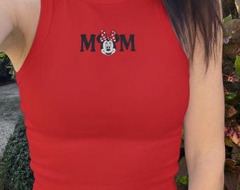 Embroidered Disney Minnie Mickey Mom Tank Top, Family Disney Trip Shirt, Aunt Uncle Grammy Grandpa Gift