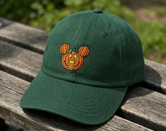 Mickey Pumpkin Embroidered Hat, Disney Halloween Cap, Mickey Not So Scary Party Hat, Spooky Season Fall Vacation Outfit