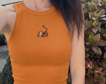 Disney Winnie the Pooh Eeyore Piglet Tigger Embroidered Tank Top, Cute Disney Friends Shirt, Matching Vacation Outfit
