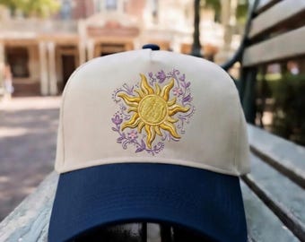 Disney Rapunzel Embroidered Sun Hat, Tangled Celestial Sun Cap, Vintage Princess Baseball Hat, Girls Trip 2026