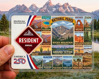 National Park Pass Holder, Custom America The Pass Sleeve, Travel ID Case