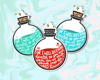 Bible verse stickers | Sticker Set | Faith stickers | Jeremiah 30:17